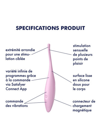 Stimulateur multi zone connecté USB rose Twirling Joy Satisfyer - CC597758